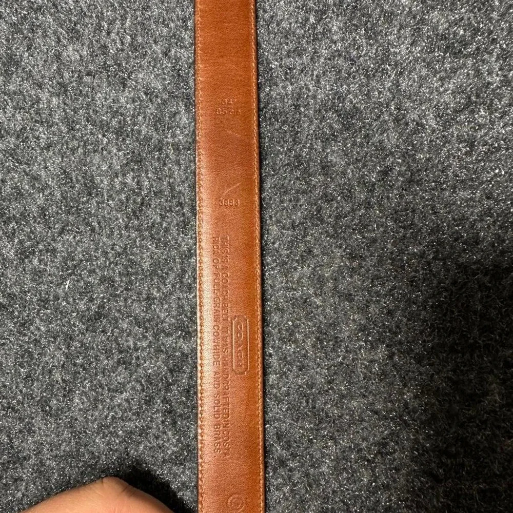 Vintage Coach Leather Belt 34 Brown Brass Buckle 3883 Old Money Preppy